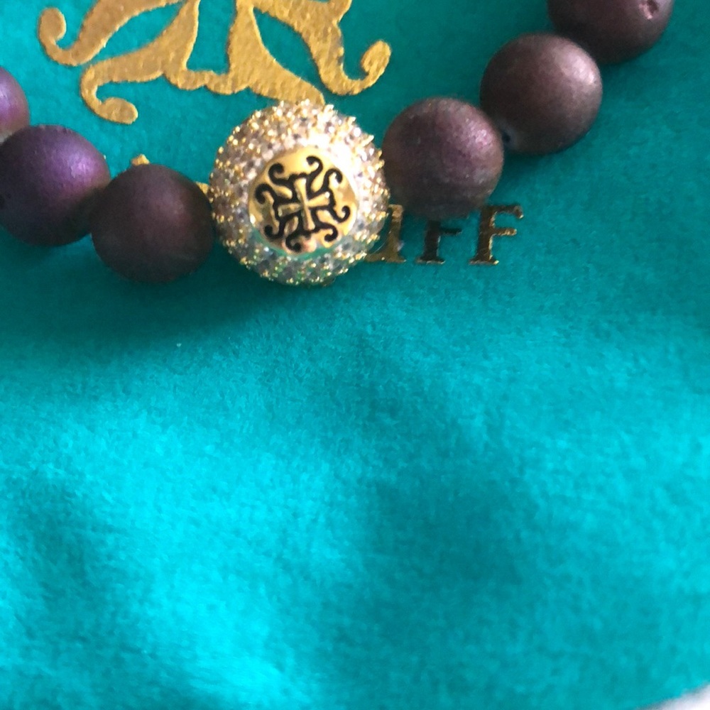 Rustic Cuff Bracelet Deep Purple - image 3